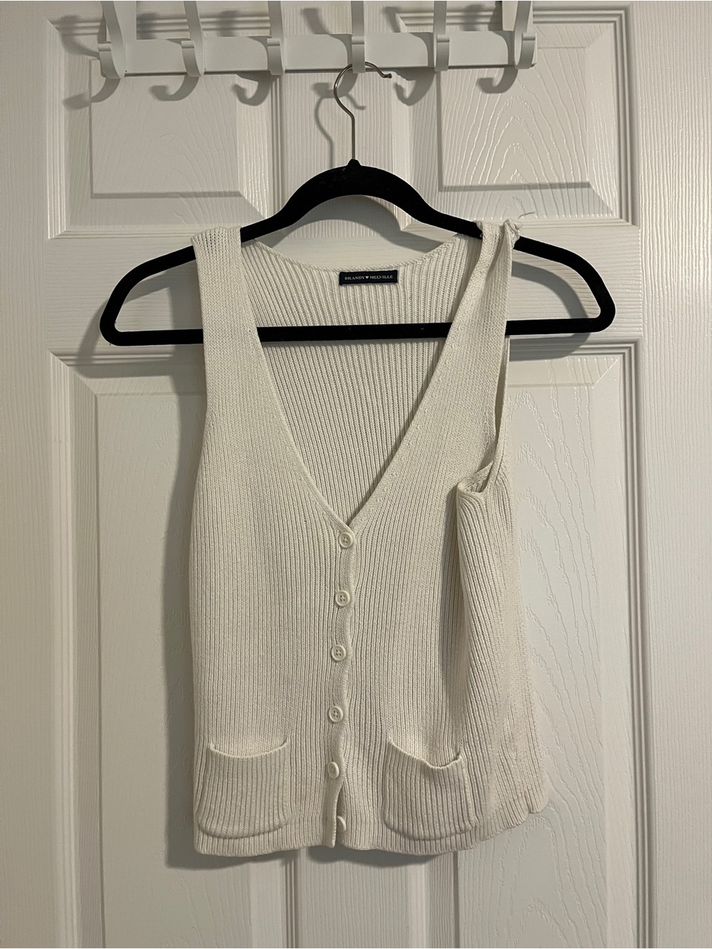 brandy Melville white button up tank